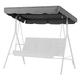 AXPQHL Hollywood Swing Roof Cover, 600D Oxford Fabric Snap Cover Roof Cover, Replacement Roof, Hollywood Swing 3-Seater, Waterproof, Dustproof and UV-Resistant, Grey, 195 x 125 x 15 cm