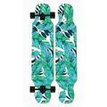 Longboard Cruiser 42 Inch Retro 8 Layers Maple Decks Double Kick Trick Cruiser Beginner Skateboard,Teens Boy Child Kids Girl Adult ABEC-11 Bearings LED Light Up Penny Board,Green