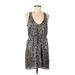 Rodarte for Target Casual Dress - Mini Plunge Sleeveless: Gray Leopard Print Dresses - Women's Size Medium