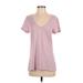 Velvet by Graham & Spencer Short Sleeve T-Shirt: Pink Tops - Women's Size Small