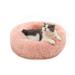 Tucker Murphy Pet™ Plush Round Cat Dog Bed Calming Doughnut Fur Cuddler Bed Pet Cushion Pad Polyester in Pink | 10.5 H x 24 W x 24 D in | Wayfair