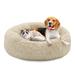 Tucker Murphy Pet™ Plush Round Cat Dog Bed Calming Doughnut Fur Cuddler Bed Pet Cushion Pad Polyester in Brown | 9 H x 36.5 W x 36.5 D in | Wayfair