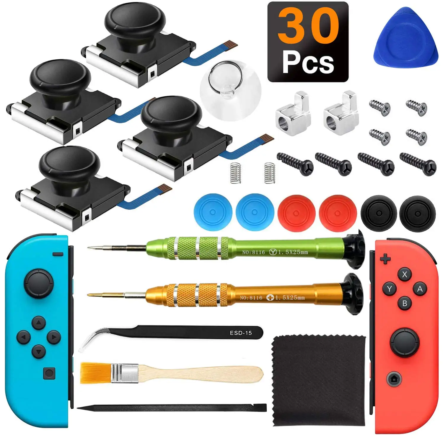 Pour Joycon Joystick remplacement 4 Pack pour Fix Drift Nintendo Switch Joy-Con contrôleur et Switch Lite Joystick remplacement