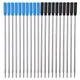 Recharges de stylos à bille 10 pièces noir/bleu 0.5mm pour la plupart des stylos à bille en