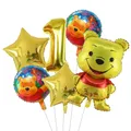 6 pz Disney Winnie the Pooh numero palloncino Set pellicola di alluminio palloncino cartone animato