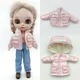 Ob22 puppe rosa reflektierende daunen jacken kleidung puppe wintermantel kleidung für blythes ymy 22