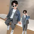 2024 Frühling Herbst Baby kleidung Kinder Teen Jungen Jacke Hosen 2 teile/sätze Teen Korea Kleidung