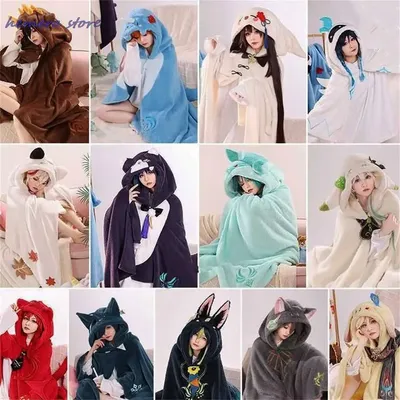 Genshin Impact Kazuha Scaramouche Wanderer Venti Hutao Cosplay Decke Umhang Umhang Lustiges Fleece Image