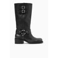 Leather Biker Boots - Black - COS Boots