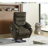 Motor Power Lift Recliner Chair with Cup Holders and USB Charge Massage Chair with Heat for Elderly People 3 Positions Reclining Chair with 2 Side Pocket and Extended Footrest Dark Brown