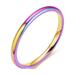 Temperament Versatile 2Mm Thin Titanium Steel Ring Female Fashion Plain Ring Tail Ring Jewelry Styling Powder