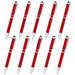 10 Diamond Accent Metal Stylus Pens Pack - Smooth Writing Black Ink - Red