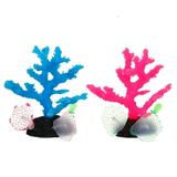 Simulated Artificial Coral Ornament Luminous Corals Heart Decoration Plastic Fish Bowls Faux Plants Reef 2 Pcs