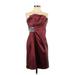 Decode 1.8 Cocktail Dress - Bridesmaid Open Neckline Sleeveless: Burgundy Solid Dresses - Women's Size 10