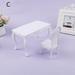 (Style C) Doll House 1:6 Kitchen Furniture Dining Table Chair Computer Office Desk Chair