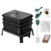 BlÃ¼tezeit Worm Composter 3-Tray Compost Bin Worm Farm with Complete Kits Easy Setup for Compost Starter Harvest Worm Casting Worm Tea Recycling Food Waste (Black)
