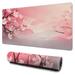 Floral Computer Mouse Mat Japanese Cherry Blossom Sakura Tree Branch Soft Pastel Watercolor Mouse Pad with Rectangle Non-Slip Rubber Mousepad Large Office Mouse Pad for Women Men Kid 31.5x15.7in
