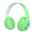 Back to School Clearance! Uhuya Wireless Headset Foldable Headset LED Lights Glowing Headphones Earphone Pluggable Card Universal Green