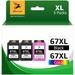 67xl Ink Cartridges for HP 67 Ink Cartridges Printer Ink HP 67 for HP Deskjet 2700 2700e 2755 2755e 4100 4100e 4155 4155e Envy 6055 6055e 6455 6400 6000 6458(2 Black 1 Tri-Color)