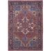 8' X 10' Red Tan And Blue Floral Power Loom Area Rug - 3'6"