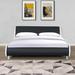 Modern Faux Leather Upholstered Bed Frame, Curve Design, Queen