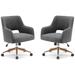 Boucle Upholstered Office/ Desk Chair - Swivel/ Adjustable Height (Set of 2)