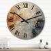 Designart "Clouds Landscape Canopy Collage II" Landscapes Oversized Wood Wall Clock