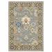 3' X 5' Blue Grey Gold Green Pink Orange Ivory And Red Oriental Power Loom Stain Resistant Area Rug With Fringe - 3'6"