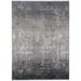 2' X 3' Gray Black And Silver Abstract Power Loom Distressed Area Rug With Fringe - 3'6"