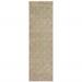 2' X 8' Sand And Ivory Geometric Power Loom Stain Resistant Runner Rug - 3'6"