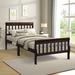 Espresso Minimalist Wood Platform Bed, Twin, Panel Bed, Sleigh Bed