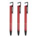 3pcs 3 in 1 Multifunction Stylus Pen Metal Capacitive Touch Screen Ballpoint Pens Red