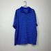 Nike Shirts | Nike Golf Dri-Fit Short-Sleeve Polo Mesh-Back Blue With White Stripe Xxl | Color: Blue | Size: Xxl