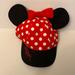 Disney Accessories | Minnie Mouse Hat Polka Dots Disneyland Embroidered On Back, Minnie Mouse On Brim | Color: Black/Red | Size: Osg