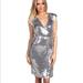 Michael Kors Dresses | Nwot Michael Kors Sequin Knit Wrap Dress - S | Color: Silver | Size: S