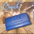 Coach Bags | Like New Coach Rare Vintage Soho Pleated Leather Envelope Trifold Leather Wallet | Color: Blue | Size: Os