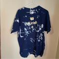 Adidas Shirts | Adidas Notre Dame Bleach Dye Tshirt Mens Size Xl | Color: Blue/White | Size: Xl