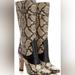 Gucci Shoes | Gucci Baltini Snake-Skin Print Leather Boots 40.5 | Color: Black/Tan | Size: Eu 40.5 Us 10.5