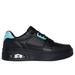 Skechers Women's Uno Court - Courted Style Sneaker | Size 8.5 | Black/Turquoise | Leather/Synthetic/Textile