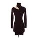 A.L.C. Cocktail Dress - Bodycon Turtleneck Long sleeves: Burgundy Print Dresses - Women's Size X-Small