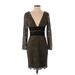 Diane von Furstenberg Cocktail Dress: Black Damask Dresses - Women's Size 4