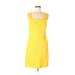 Jax Casual Dress - Sheath Square Sleeveless: Yellow Print Dresses - Women's Size 6