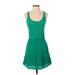 Splendid Casual Dress - DropWaist: Green Solid Dresses - Women's Size X-Small