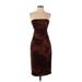 Black Halo Cocktail Dress - Sheath Open Neckline Sleeveless: Brown Leopard Print Dresses - Women's Size 2