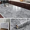 Livelynine Kitchen Worktop Covering Vinyl Self Adhesive Grey Marble 40CMx10M Sticky Back Plastic Roll Marble Effect Waterproof Kitchen Counter Vinyl Wrap Marble Contact Paper Self Adhesive Cupboard