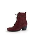 Gabor Women Ankle Boots, Ladies Lace-up Ankle Boot,Removable Insole,Low Boots,Short Boots,lace-up Boot,Zipper,Dark-red,42 EU / 8 UK