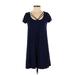 Hollister Casual Dress - A-Line: Blue Solid Dresses - Women's Size Small