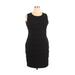 Calvin Klein Cocktail Dress - Sheath Scoop Neck Sleeveless: Black Print Dresses - Women's Size 14