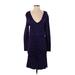 Parker Casual Dress - Sweater Dress: Purple Marled Dresses - Women's Size Large