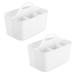 mDesign Small Plastic Caddy Tote for Desktop Office Supplies Plastic in White | 6.75 H x 6 W x 9.62 D in | Wayfair 9859MDO